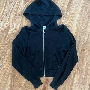 aritzia waffle zip up